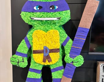 Handmade Donatello Piñata: Ninja Turtle Party Decor