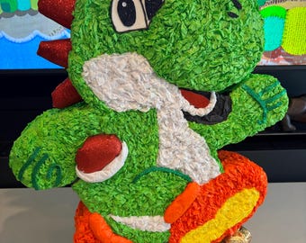 Handmade Yoshi Pinata, Mario Bros Party Decor