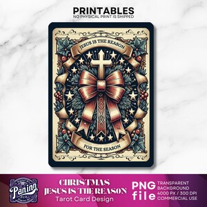Funda para teléfono con carta del tarot de Jesús para Navidad, carta del tarot vintage de Navidad, ilustración de carta del tarot de Navidad, diseño de funda para teléfono con carta del tarot de Navidad