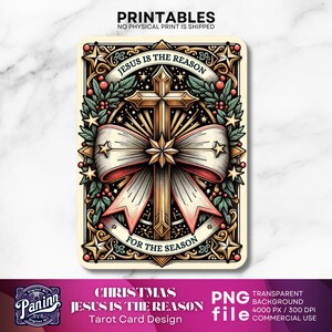 Kerst Jezus tarotkaart telefoonhoesje, vintage kersttarotkaart, kerst tarotkaart illustratief, kerst tarotkaart telefoonhoesje ontwerp