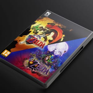 Legend of Zelda Ocarina of Time & Majoras Mask (Benutzerdefinierte physische Box)