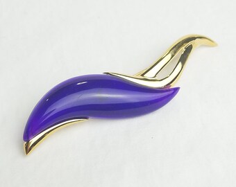 Vintage Park Lane brooch pin purple gold tone