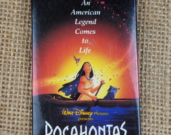 Vintage Walt Disney Pocahontas promo button pin An American Legend Comes To Life