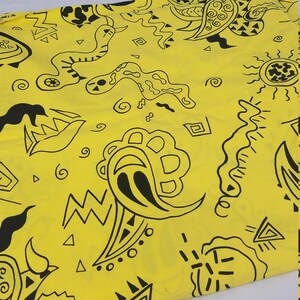 Vintage Mark Fabrics yellow fabric for sewing quilting scrapbooking