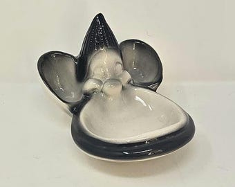 Vtg 1957 ent inc calif. dopey disney gnome dwarf pottery ceramic bowl dish, snow white.