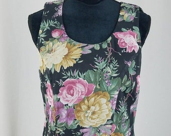 Vtg. All That Jazz women 11/12 sleeveless dress floral layered chiffon