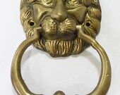 door knocker lion head solid brass Victorian style heavy vintage