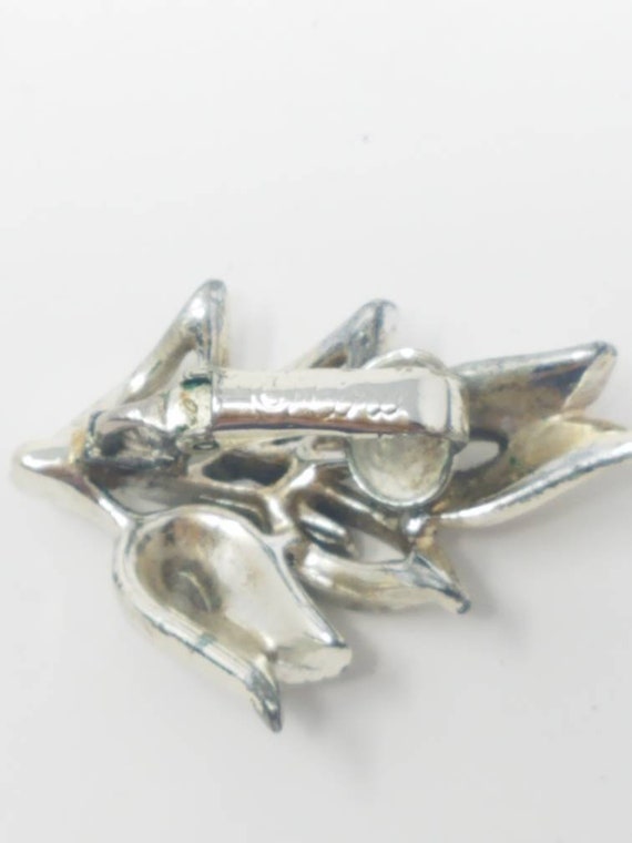 Vintage Coro clip on earring silver tone mid cent… - image 3