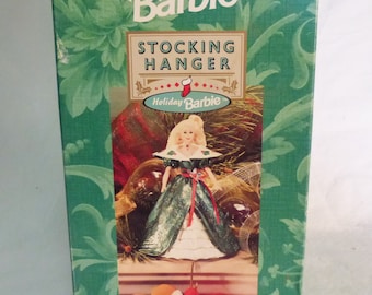 Vintage Hallmark Holiday Christmas Barbie stocking hanger 1996