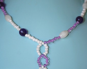 Hand made necklace with Italian Marble and glass beads