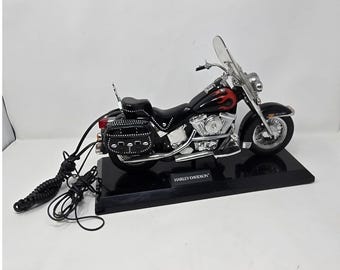 Harley Davidson motorcycle & stand telephone desk phone Heritage Softail novalty