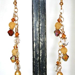 Gold and fresh water pearls earrings