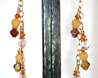 Gold and fresh water pearls earrings