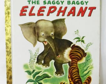 Vintage Un piccolo libro dorato L'elefante flaccido e informe 1974