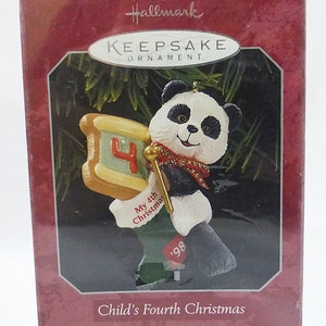Hallmark keepsake christmas ornament child fourth christmas panda bear handcrafted