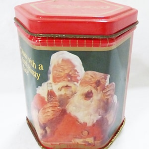 Vintage coca cola santa claus candle in tin 1991 NEW