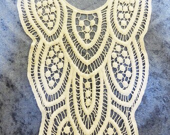 patch applique Embroidered natural color cotton back or front for dress or shirt