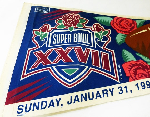 Rose Bowl Super Bowl Vintage 1993 XXVII Football Pennant NFL - Etsy