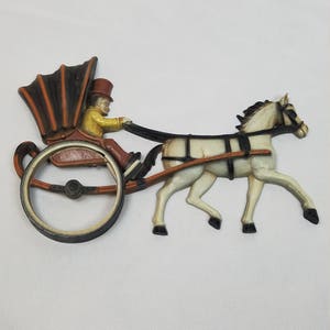 Homco 1975 plastica appeso a parete arredamento vintage metà secolo trasporto uomo cavallo