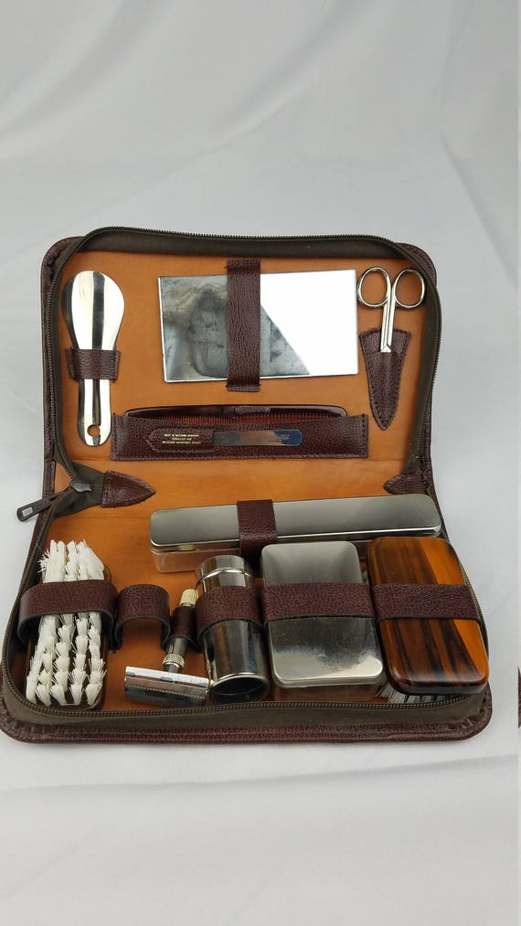 Vintage uomo viaggio Beauty case grooming kit da toilette con zip caso  Germania occidentale - Etsy Italia