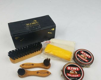 Vintage Shoe Polish Applicator Brush and Polish Brush Shoe Care Supplies  Accessories Photo Prop KIWI RhymeswithDaughter