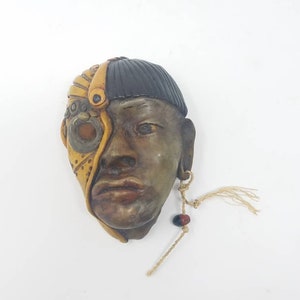 Vintage polymer native face mask wall decor steampunk