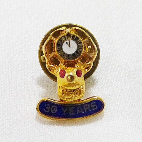 BPOE Elks club 30 Year pin clutch back club award gold tone vintage in box.