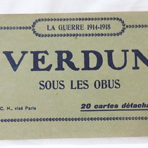 Conjunto de livro postal vintage verdun frança la guerre sous les obus com 17