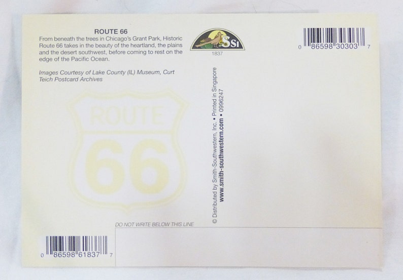 Historic route 66 mainstreet of america los angeles chicago postcard unposted