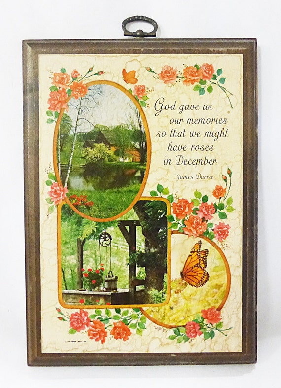 Hallmark Plaque Farm House On Lake Picture Wood Vintage Wall Etsy