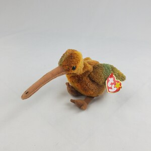 Vtg Ty Beanie Babies Beak the Kiwi plush collectible 1998