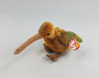 Vtg Ty Beanie Babies Beak the Kiwi plush collectible 1998