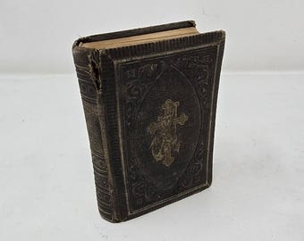 Antique small German bible religious book Die Heilige Milhion 1892 gothic