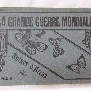 Conjunto de livro postal vintage france la grande guerre mondiale ruines oarras com 15