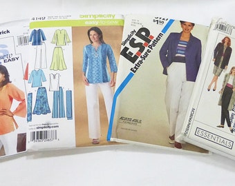 patrones de costura butterick Simplicity chaleco de mujer lote de 4 Vtg 90s COMO ES