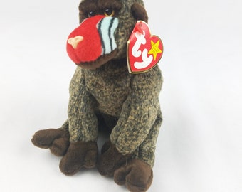 Vtg Ty Beanie Babies Cheeks the Monkey Baboon plush collectible 1999