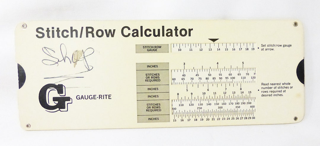 Stitch Rite Vintage Stitch Gauge-rite Calculator 1982 Perrygraf - Etsy