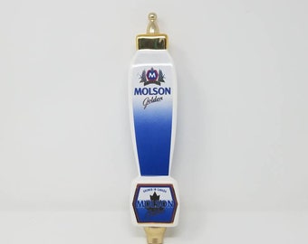 Molson Golden Canada white porcelain beer tap handle keg pull man cave