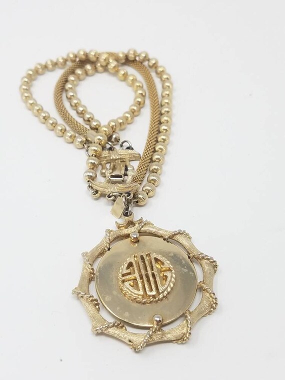 Vtg 1950's CAPRI bracelet signed pendant filigree… - image 2