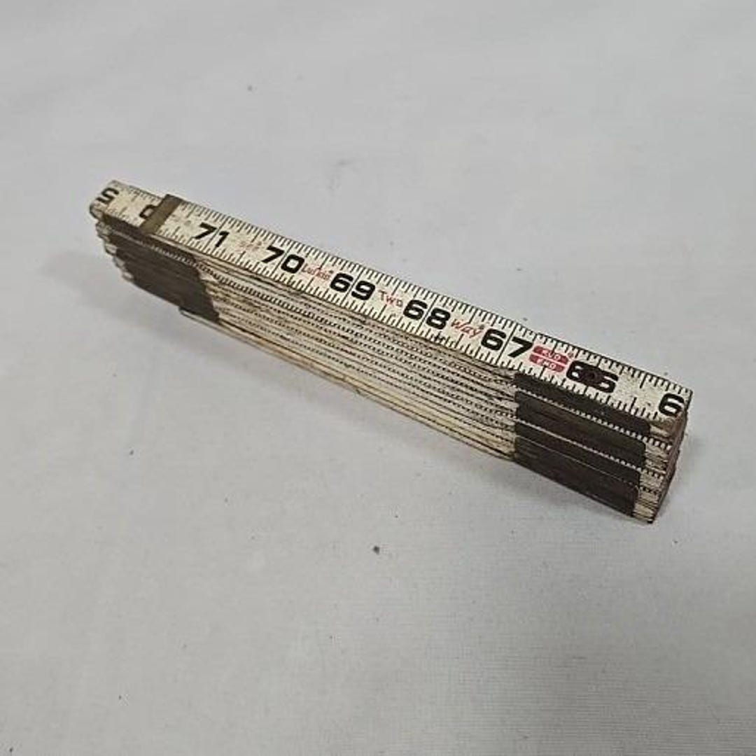 Lufkin Rigid 72 Inch Ruler Vtg Lufkin Extention Rule Co. No. 966 Wood Folding Tape 72