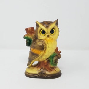 Vtg Japan bird figurine majolica pottery ceramic porcelain home decor animal mid century