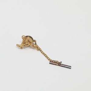 Vtg mannen accessoires gouden toon Voetbal kicker tie tac pin