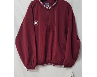 Vtg 90's Converse All Star men XL pullover zip windbreaker jacket red NOS