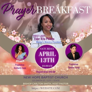 PLANTILLA CANVA - Desayuno de Oración de Mujeres