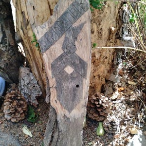 Hand-Carved drift wood Odin - Norse God Sculpture. Viking, Pagan, Alter, Asatru, Heathen.