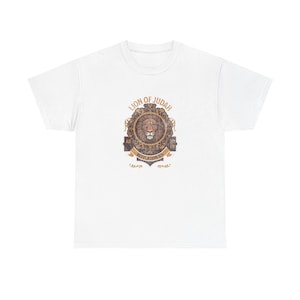 Lion of Judah T-shirt, Christian Tee, Revelation 5:5 Shirt, Vintage Style Unisex Cotton Top, Religious Lion Clothing