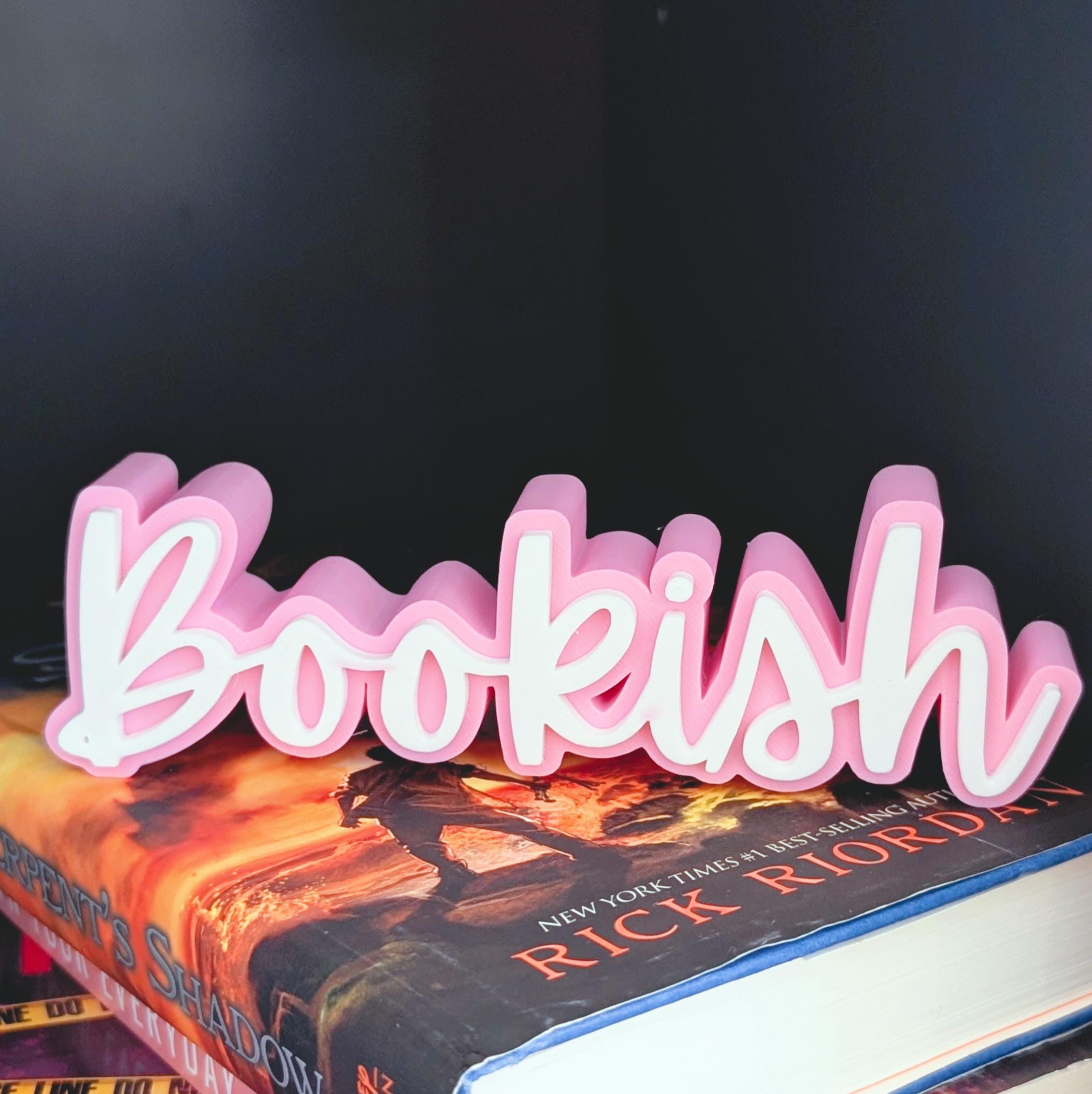 Bookshelf Sitter - Self Standing Bookshelf Sign - Personalized Color 3D Printed - Bookish Decor for Book Nook - Book Lover Gift