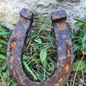 Antique 19th Century Horseshoe | Hand-Forged Iron Horseshoe | Rustic Vintage Decor Accent