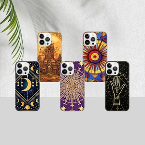 Custodia per telefono con carte dei tarocchi del mese, carte da collezione, cover per iPhone 16 Pro, 15, 14, 13, 12, 11, Google Pixel 9 Pro, 8, 7A, Samsung Galaxy S24 fe
