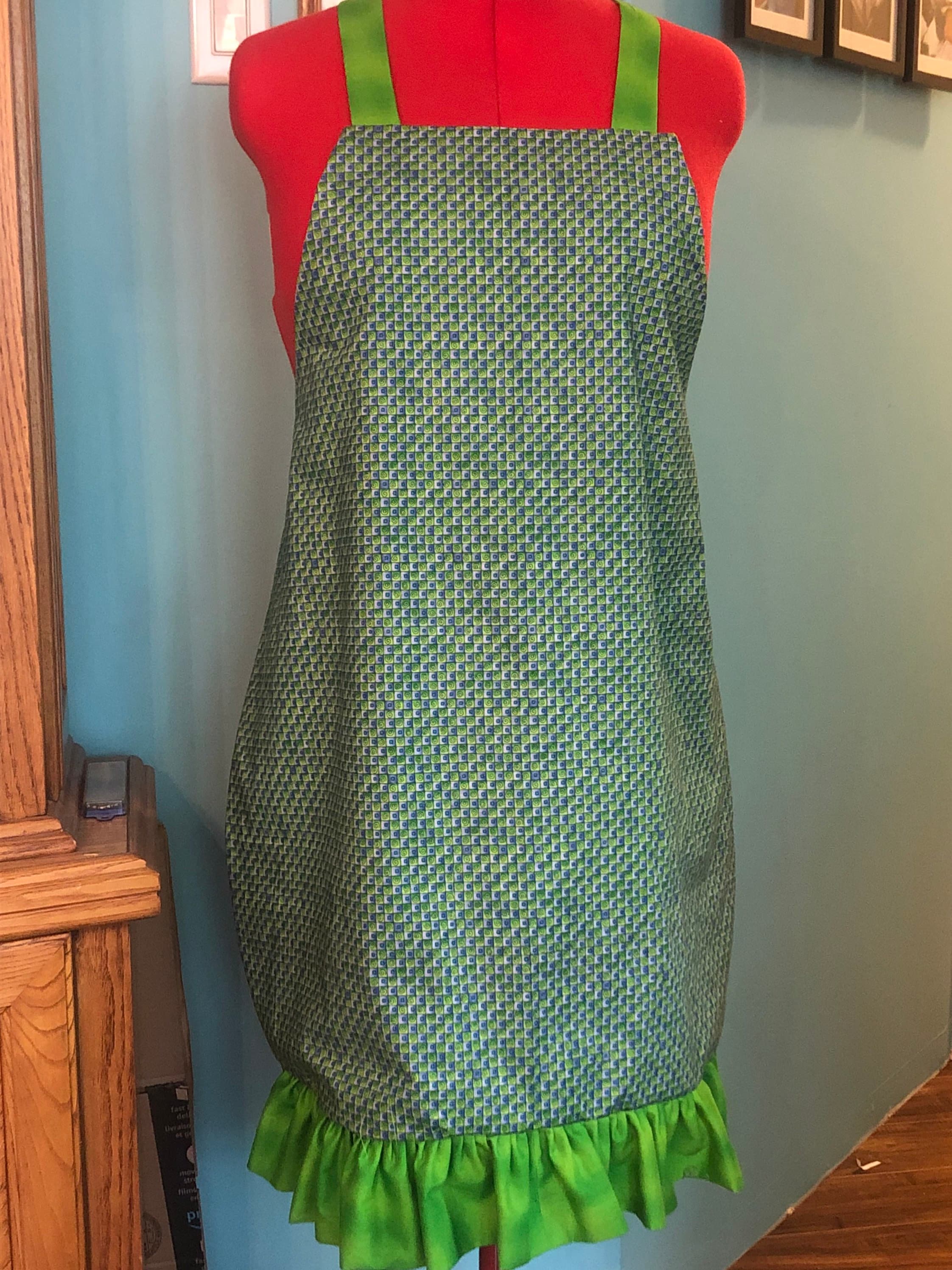 ハンドメイドコットンリバーシブルエプロン - Etsy 日本